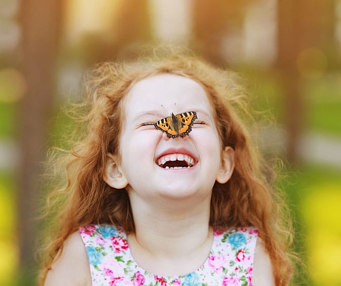 little girl laughing after visiting the children's dentist in Santa Barbara